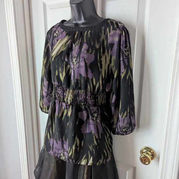 Handmade green purple & black Renaissance dress Belt Not Included - Picture 8 of 11